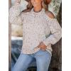 CUPSHE Women’s Cold Shoulder Oversized Sweaters Long Sleeve Criss Cross Rainbow Pom Knit Jumper Tops(Beige)