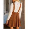 CUPSHE Women’s Corduroy Fall Overall Dress Square Neck Adjustable Straps Ruffle Hem Casual Pinafore Mini Dress(Brown)