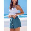 CUPSHE Womens Cotton Shorts Smock Waisted Summer Coverup Beach Shorts Ruffle Trim Casual Bottoms(Blue)
