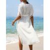 CUPSHE Women’s Cover Up Tassel Trim Belted Midi Length(White)