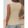 CUPSHE Womens Cover Up Tops Summer Eyelet V Neck Sleeveless Beach Casual Vacation Blouse Shirt Outfits(Beige)