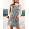 CUPSHE Women’s Fall Dresses Houndstooth Pinafore Dress Side Buttons Crewneck Plaid Overall Mini Dress with Pockets(Black)