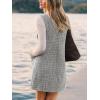 CUPSHE Women’s Fall Dresses Houndstooth Pinafore Dress Side Buttons Crewneck Plaid Overall Mini Dress with Pockets(Black)