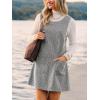 CUPSHE Women’s Fall Dresses Houndstooth Pinafore Dress Side Buttons Crewneck Plaid Overall Mini Dress with Pockets(Black)