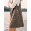 CUPSHE Women’s Fall Dresses Houndstooth Pinafore Dress Side Buttons Crewneck Plaid Overall Mini Dress with Pockets(Brown)