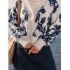 CUPSHE Women’s Fall Floral Cardigan Sweaters Long Sleeve Open Front Button Down Knit V Neck Sweater Coat Outwear(Blue)