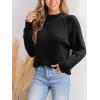 CUPSHE Women’s Fall Long Sleeve Mock Neck Ribbed Knit Chunky Casual Soft Pullover Sweater Tops(Black)