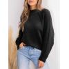 CUPSHE Women’s Fall Long Sleeve Mock Neck Ribbed Knit Chunky Casual Soft Pullover Sweater Tops(Black)