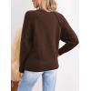 CUPSHE Women’s Fall Long Sleeve Mock Neck Ribbed Knit Chunky Casual Soft Pullover Sweater Tops(Brown)