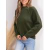 CUPSHE Women’s Fall Long Sleeve Mock Neck Ribbed Knit Chunky Casual Soft Pullover Sweater Tops(Green)