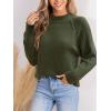 CUPSHE Women’s Fall Long Sleeve Mock Neck Ribbed Knit Chunky Casual Soft Pullover Sweater Tops(Green)
