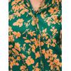 CUPSHE Womens Floral Long Sleeve V Neck Work Casual Dressy Blouse Shirts(Green)