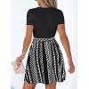 CUPSHE Women’s Floral Paisley Mini Beach Dress Crew Neck Short Sleeve Belted Tie A Line Stripe Mini Summer Dresses(Black)