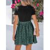 CUPSHE Women’s Floral Paisley Mini Beach Dress Crew Neck Short Sleeve Belted Tie A Line Stripe Mini Summer Dresses(Sage Green)