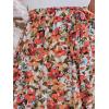 CUPSHE Women’s Floral Paisley Mini Beach Dress Crew Neck Short Sleeve Belted Tie A Line Stripe Mini Summer Dresses(White Orange)