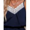 CUPSHE Women’s Jumpsuits Flared Lace Sleeveless Romper Wide leg Overall V Neck Outfit Casual Dressy(Blue)