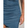 CUPSHE Women’s Knit Ruched Mini Dress Ruffle Hem Crew Neck Short Sleeve Bodycon Summer Dresses(Blue)