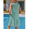 CUPSHE Women’s Lace Bathing Suit Cover Up Sleeveless V-Neck Swimsuit Coverup Ruffle Swimwear Beach Dress(Green)