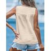 CUPSHE Womens Lace Top V Neck Sleeveless Summer Beach Tank Top Blouse Shirt(Beige)
