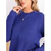 CUPSHE Women’s Long Sleeve Knit Sweaters Crewneck Pullover Fall Sweater Casual Jumper Tops(Blue)