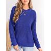 CUPSHE Women’s Long Sleeve Knit Sweaters Crewneck Pullover Fall Sweater Casual Jumper Tops(Blue)