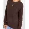 CUPSHE Women’s Long Sleeve Knit Sweaters Crewneck Pullover Fall Sweater Casual Jumper Tops(Brown)