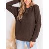 CUPSHE Women’s Long Sleeve Knit Sweaters Crewneck Pullover Fall Sweater Casual Jumper Tops(Brown)