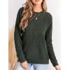 CUPSHE Women’s Long Sleeve Knit Sweaters Crewneck Pullover Fall Sweater Casual Jumper Tops(Green)