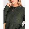 CUPSHE Women’s Long Sleeve Knit Sweaters Crewneck Pullover Fall Sweater Casual Jumper Tops(Green)