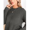 CUPSHE Women’s Long Sleeve Knit Sweaters Crewneck Pullover Fall Sweater Casual Jumper Tops(Grey)