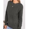CUPSHE Women’s Long Sleeve Knit Sweaters Crewneck Pullover Fall Sweater Casual Jumper Tops(Grey)