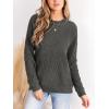 CUPSHE Women’s Long Sleeve Knit Sweaters Crewneck Pullover Fall Sweater Casual Jumper Tops(Grey)