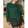 CUPSHE Womens Long Sleeve Sparkly Shinny Fall Sweater Casual Ribbed Knit Crewneck Christmas Pullover Sweaters Top(Green)