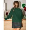 CUPSHE Womens Long Sleeve Sparkly Shinny Fall Sweater Casual Ribbed Knit Crewneck Christmas Pullover Sweaters Top(Green)