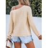 CUPSHE Womens Long Sleeves Knit Asymmetrical Blouse One Shoulder Casual Blouse Tee Top Shirts(White)
