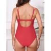 CUPSHE Women’s Maternity One Piece Swimsuit Adjustable Strap Ruched Shell Stitched Back Cutout Bathing Suit for Pregnancy(Strawberry Red)