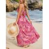 CUPSHE Women’s Maxi Dress Floral Print Twisted V Neck Sleeveless Long Dress Summer Casual Dress(Cranberry Pink)