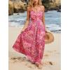 CUPSHE Women’s Maxi Dress Floral Print Twisted V Neck Sleeveless Long Dress Summer Casual Dress(Cranberry Pink)