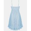 CUPSHE Women’s Mini Dress Lace Boho Tassel V-Neck Flare Ruffle Adjustable Straps Beach Summer Short Dress(Blue-mini)