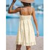CUPSHE Women’s Mini Dress Lace Boho Tassel V-Neck Flare Ruffle Adjustable Straps Beach Summer Short Dress(White)