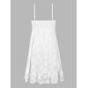 CUPSHE Women’s Mini Dress Lace Boho Tassel V-Neck Flare Ruffle Adjustable Straps Beach Summer Short Dress(White-mini)