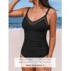 CUPSHE Women’s One Piece Swimsuit Bathing Suit V Neck Back Hook Cutout Adjustable Straps Ruched Mesh(Black)