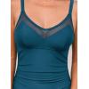 CUPSHE Women’s One Piece Swimsuit Bathing Suit V Neck Back Hook Cutout Adjustable Straps Ruched Mesh(Navy Blue)