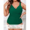 CUPSHE Women‘s One Piece Swimsuit Plus Size Tummy Control V Neck Bathing Suit Curvy Cutout Slimming(Forest Green)
