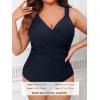 CUPSHE Women‘s One Piece Swimsuit Plus Size Tummy Control V Neck Bathing Suit Curvy Cutout Slimming(Midnight Blue)