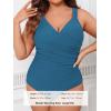 CUPSHE Women‘s One Piece Swimsuit Plus Size Tummy Control V Neck Bathing Suit Curvy Cutout Slimming(Slate Blue)