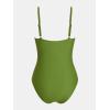 CUPSHE Women’s One Piece Swimsuit Round Neck Bathing Suit Mesh Adjustable Straps Spaghetti(Moss Green)