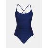 CUPSHE Women’s One Piece Swimsuit Scoop Neck Crisscross Self Tied Bathing Suit Adjustable Straps(Navy Blue)