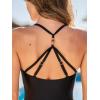 CUPSHE Women’s One Piece Swimsuit Square Neck Cutout Adjustable Straps Lace Bathing Suit(Black)