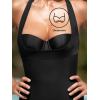 CUPSHE Women’s One Piece Swimsuit Sweetheart Neck Halter Strappy Bathing Suit Underwire Hook Cutout Swimwear(Black)